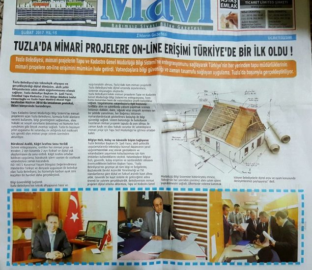 Tuzla Belediyesinin Mimari Projelerine On-Line Erişim Gerçekleştirildi