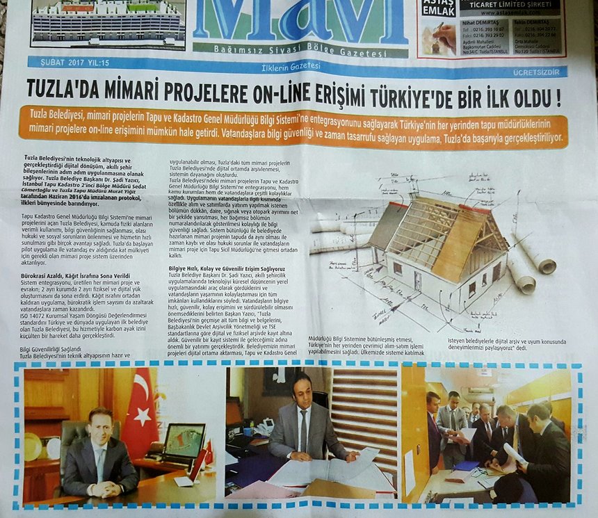 Tuzla Belediyesinin Mimari Projelerine On-Line Erişim Gerçekleştirildi